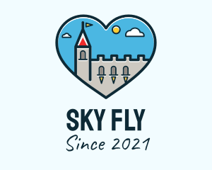 Castle Sky Heart logo design