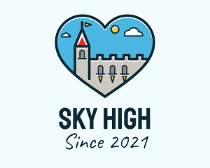 Castle Sky Heart logo design