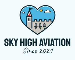 Castle Sky Heart logo design