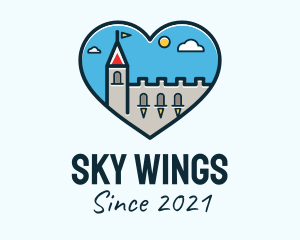 Castle Sky Heart logo design
