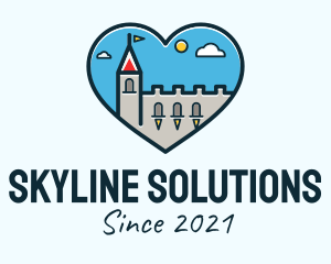 Castle Sky Heart logo design