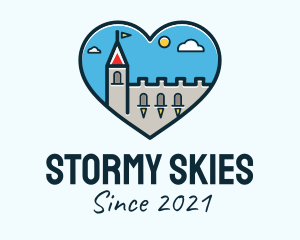 Castle Sky Heart logo design