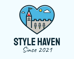 Palace - Castle Sky Heart logo design