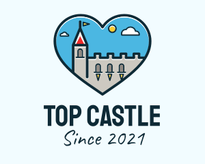 Castle Sky Heart logo design