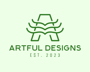 Foliage Books Letter A logo design