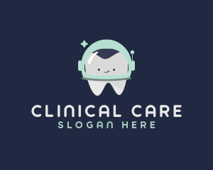 Astronaut Dental Tooth logo design