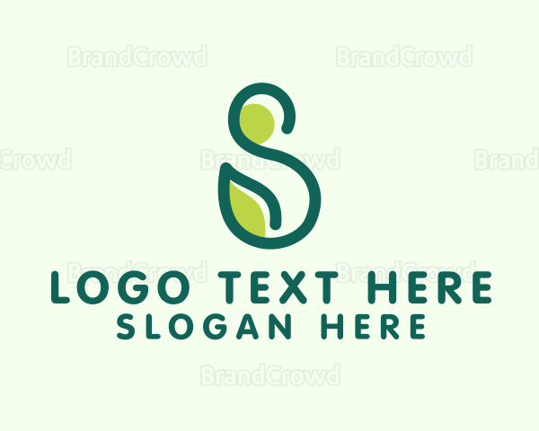 Green Organic Plant Letter S Logo