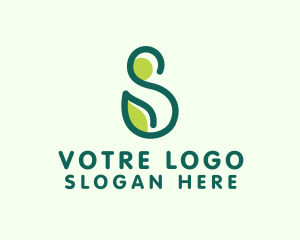 Green Organic Plant Letter S Logo