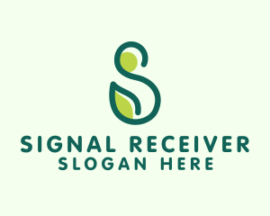 Green Organic Plant Letter S logo design