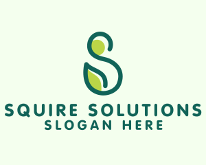 Green Organic Plant Letter S logo design