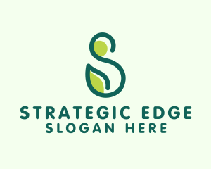 Green Organic Plant Letter S logo design