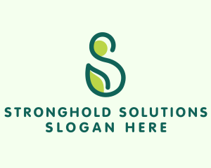 Green Organic Plant Letter S logo design