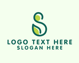 Veggie - Green Organic Plant Letter S logo design