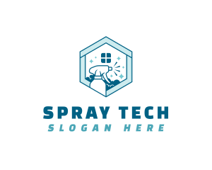 Housekeeping Spray Sanitation logo design