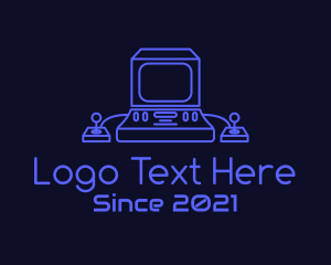 Electonics - Purple Computer Game logo design