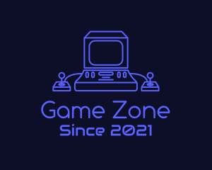 Online Gamer - Purple Computer Game logo design