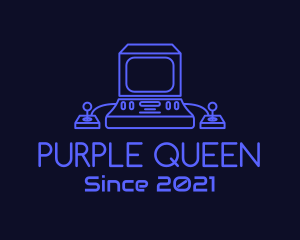 Purple Computer Game  logo design