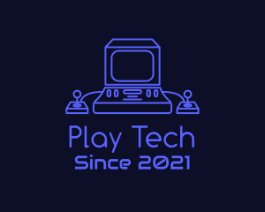 Gamepad - Purple Computer Game logo design