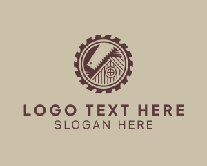 Wood - Saw Blade Log Cabin logo design