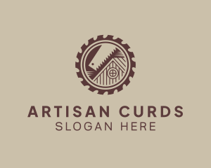 Saw Blade Log Cabin logo design