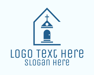 Shrine - Blue Catholic Chapel logo design