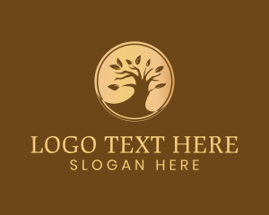 Healthcare - Metallic Gold Tree logo design