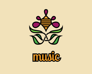 Pattern - Bee Honeycomb Flower logo design
