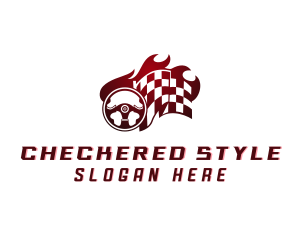 Checkered - Racing Driver Flag logo design