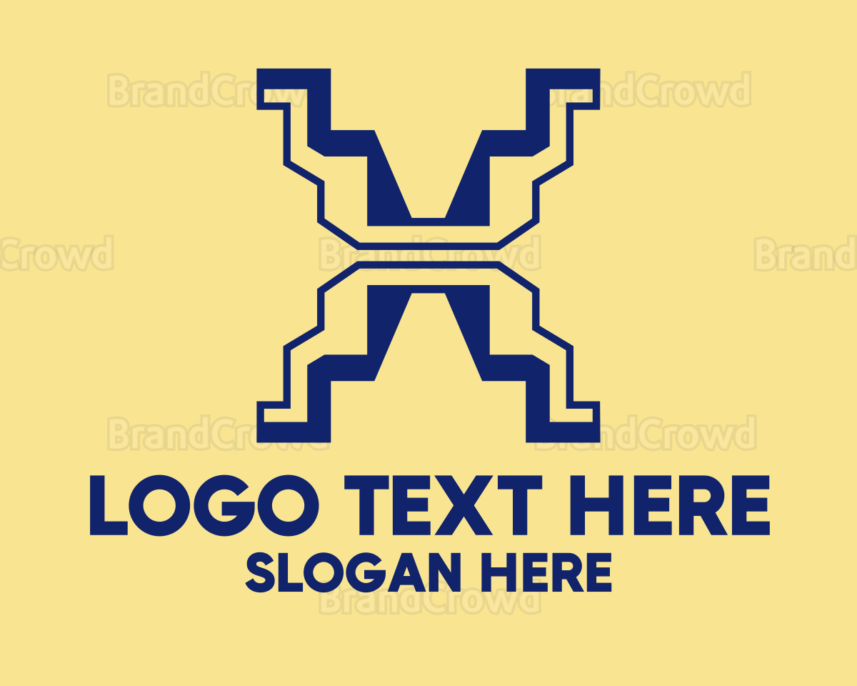 Zig Zag Letter X Logo