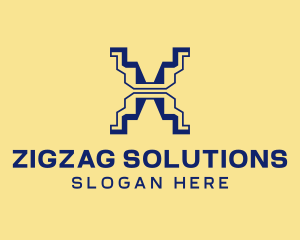 Zigzag - Zigzag Geometric Letter X logo design