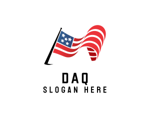 Waving American Flag Logo