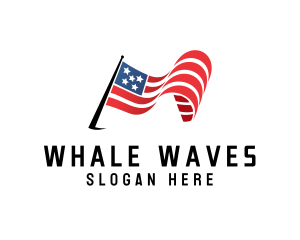 Waving American Flag logo design