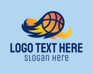Basketball Equipment - Flaming Basketball Comet logo design