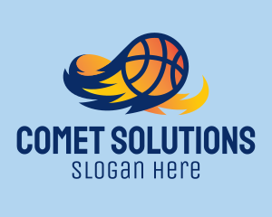 Comet - Flaming Basketball Comet logo design