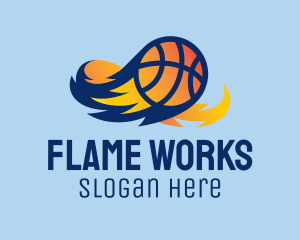 Flame - Flaming Basketball Comet logo design