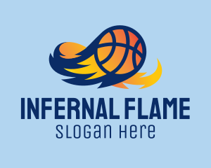 Flaming Basketball Comet  logo design