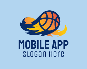Sports Team - Flaming Basketball Comet logo design