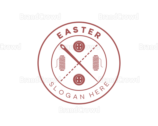 Sewing Needle Buttons Logo