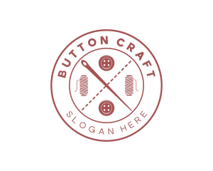 Sewing Needle Buttons logo design