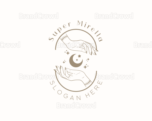 Mystical Moon Hand Logo