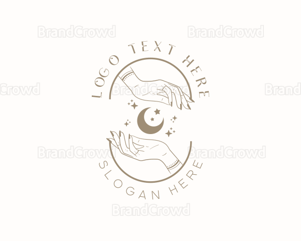 Mystical Moon Hand Logo