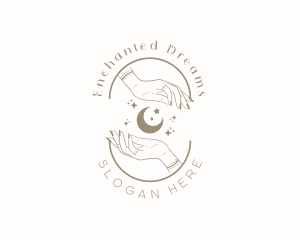 Enchanted - Mystical Moon Hand logo design