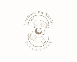 Mystical Moon Hand logo design