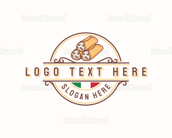 Cannoli Italy Dessert Logo