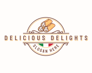 Italian Cannoli Dessert logo design