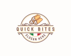 Italian Cannoli Dessert logo design