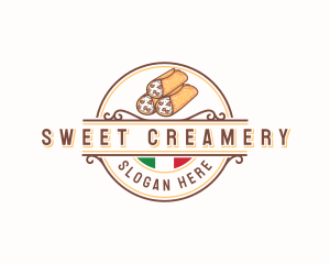 Italian Cannoli Dessert logo design