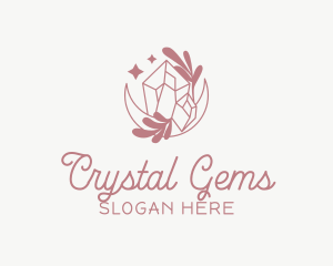 Whimsical Moon Crystal logo design