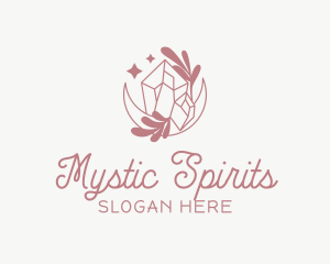 Whimsical Moon Crystal logo design