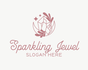 Whimsical Moon Crystal logo design